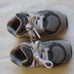 New Balance Gray and White Kids Sneakers